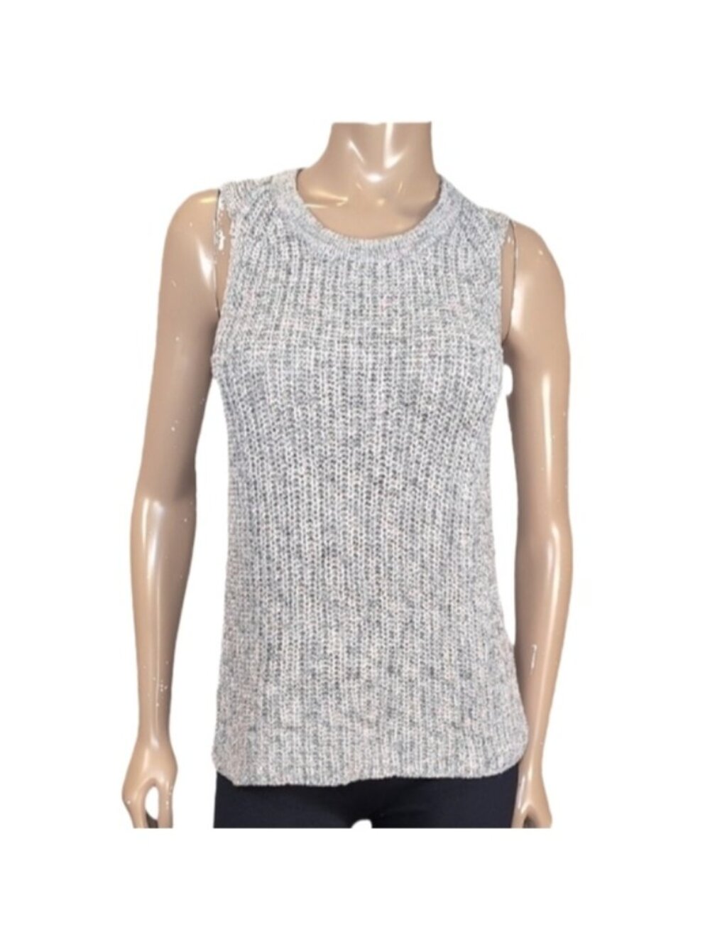 💠Reitmans Pastel Confetti Knit Sleeveless Sweater Tank Top Grey Pink Womens XS